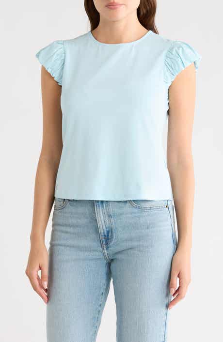 Nanette Lepore Ruffle Cap Sleeve T-Shirt