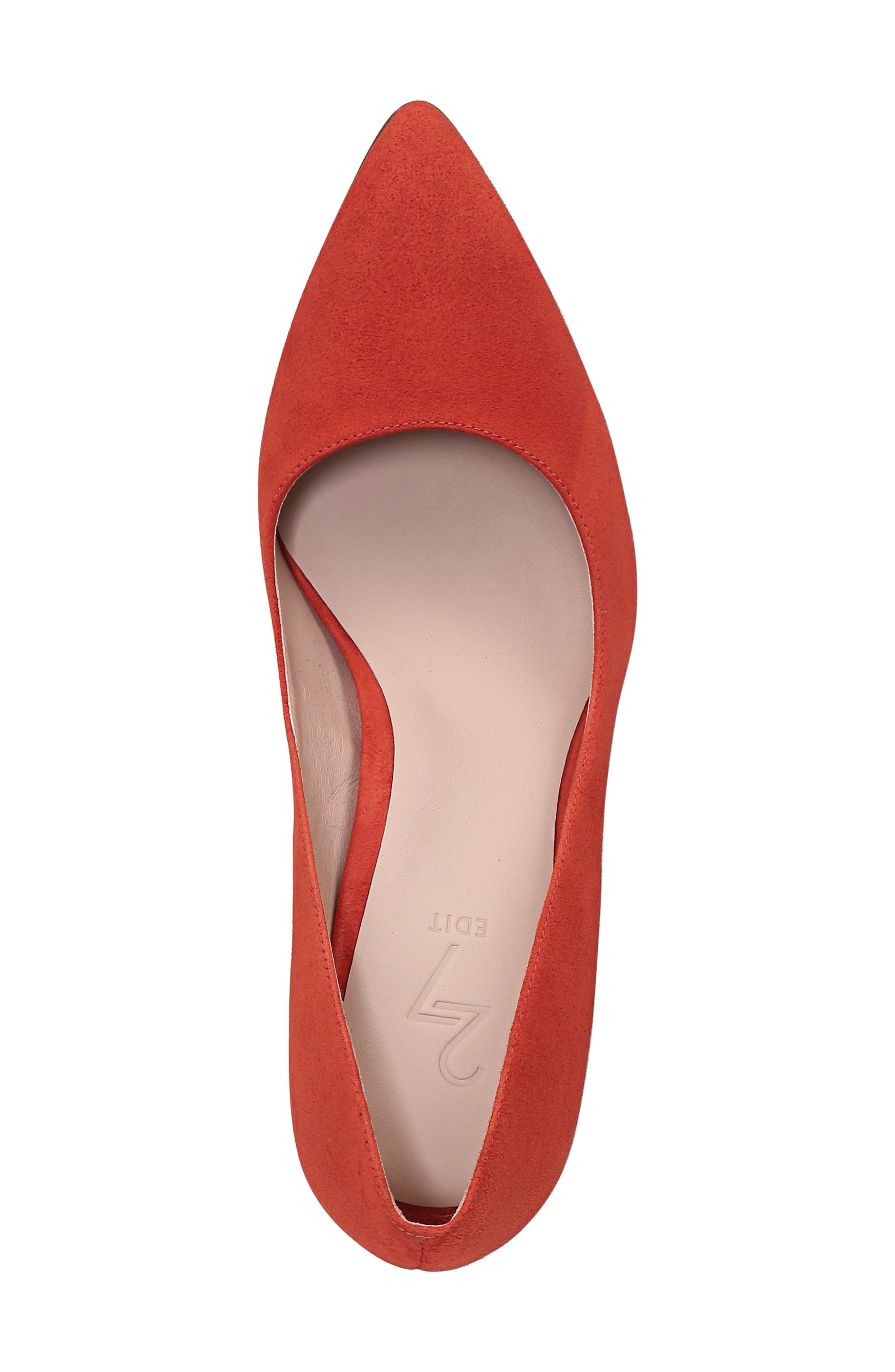 27 EDIT Alanna Pointed Toe Pump, Alternate, color, POPPY SUEDE