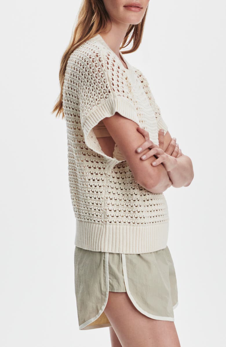 Julianna Open Knit Short Sleeve Sweater