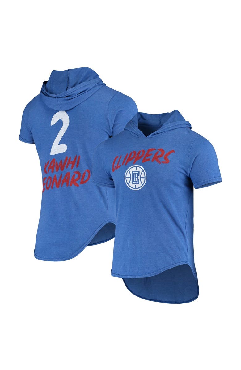 FANATICS Men's Fanatics Branded Kawhi Leonard Heathered Royal LA Clippers Hoodie Tri-Blend T-Shirt, Main, color, 