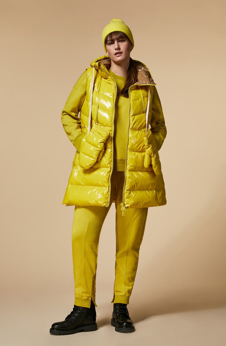 Marina Rinaldi Glossy Quilted Water Repellent Puffer Vest, Alternate, color,