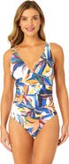 Anne Cole Women's Riviera Floral Soft Band Shirred One Piece Swimsuit