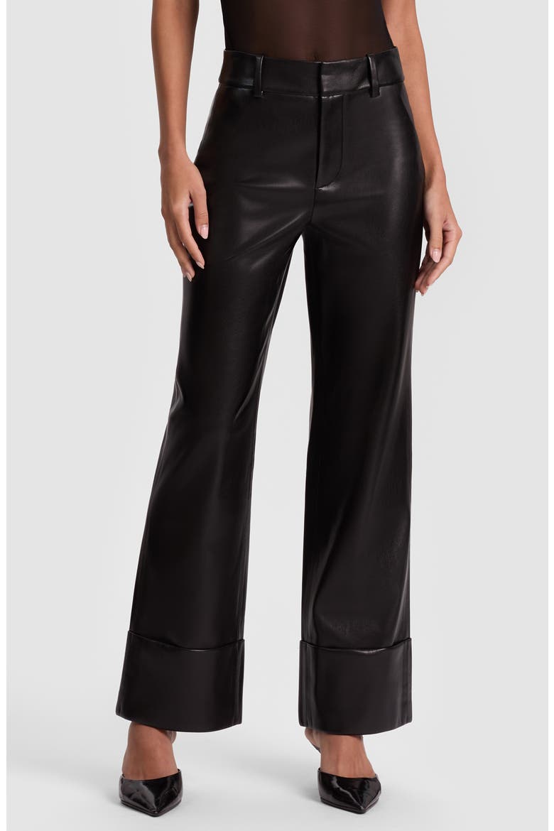 Alexander High Waist Faux Leather Pants, Main, color, BLACK