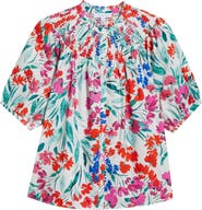 SUGARLIPS Kivia Smocked Floral Print Top