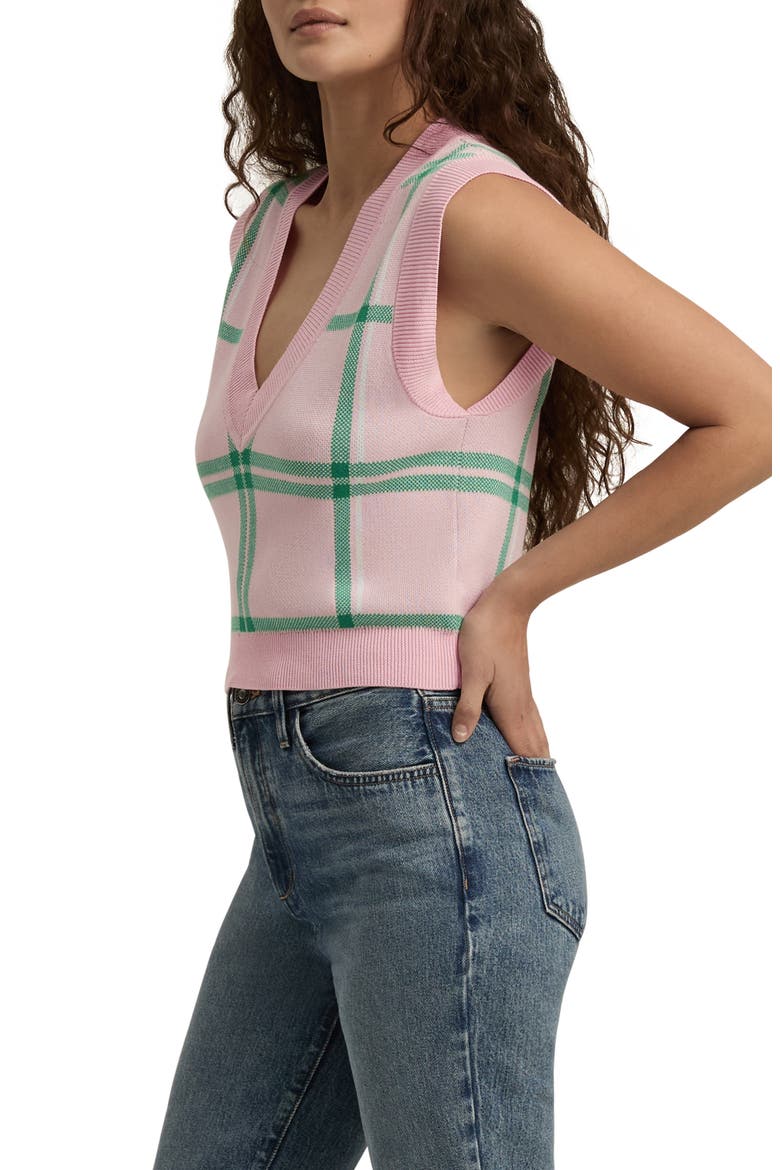 The Veronica Plaid Sweater Vest, Alternate, color, WISTERIA PLAID