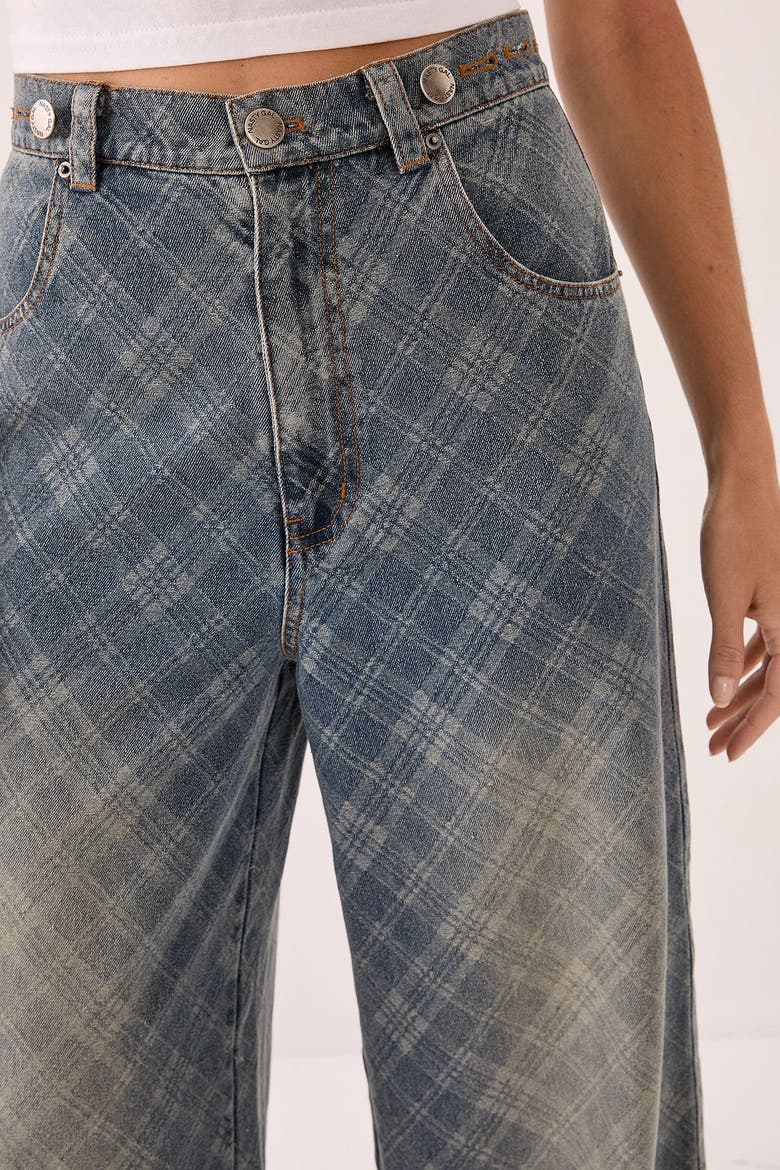 Denim Distressed Straight Leg Jeans, Alternate, color, Authentic Midwash