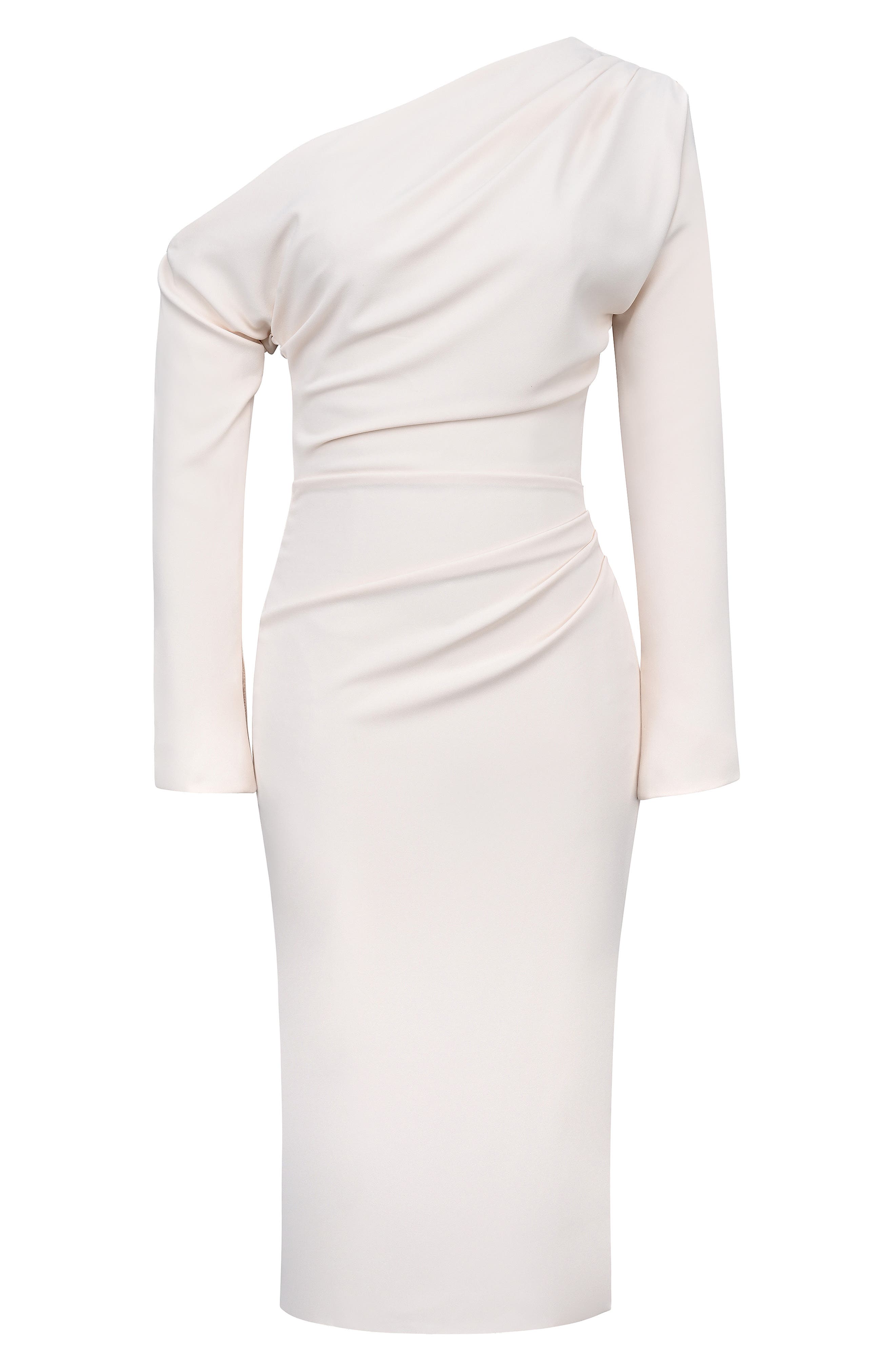 one long sleeve cocktail dress Asymmetrical One-Shoulder Cocktail Dress with Puff Sleeve 43565