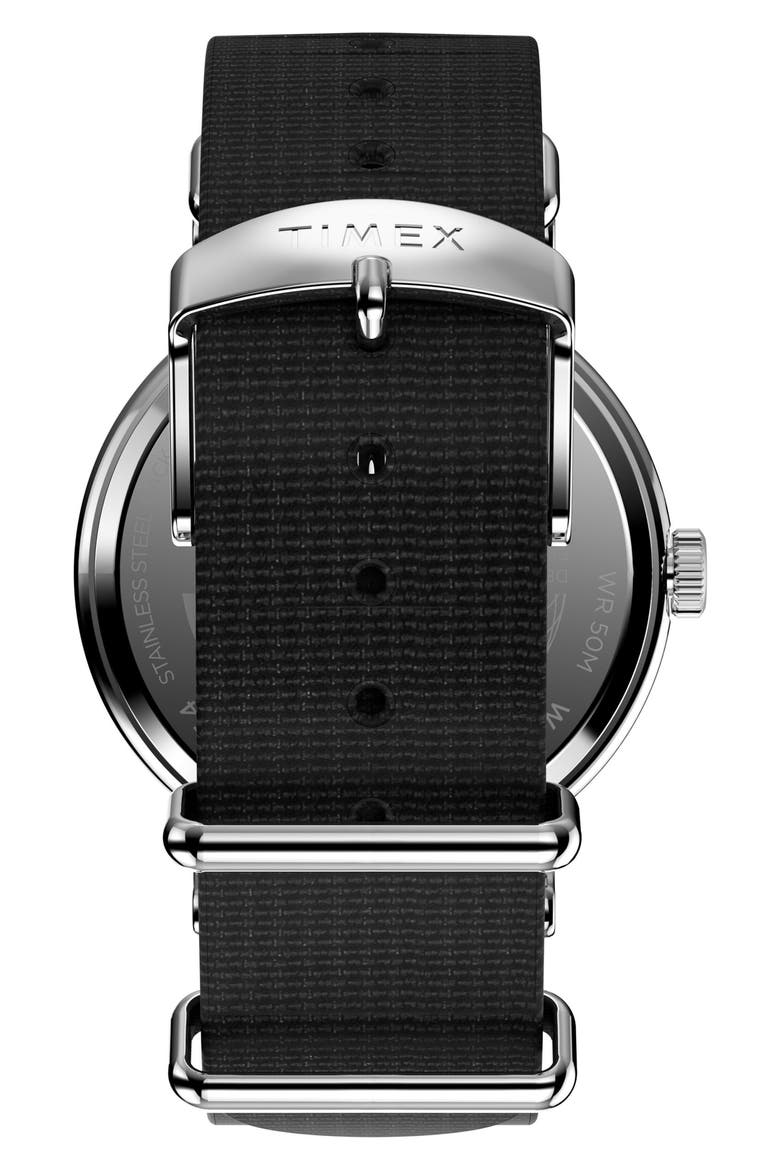 Weekender Canvas Strap Watch, 37mm, Alternate, color, BLACK