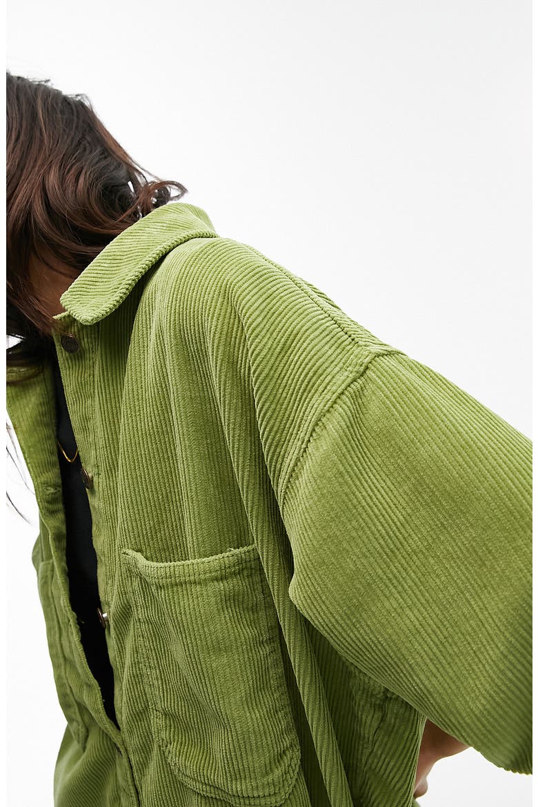 Cord Shacket, Alternate, color, MID GREEN