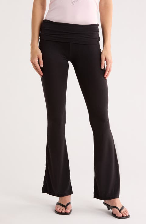 Fold Over Waist Flared Pants