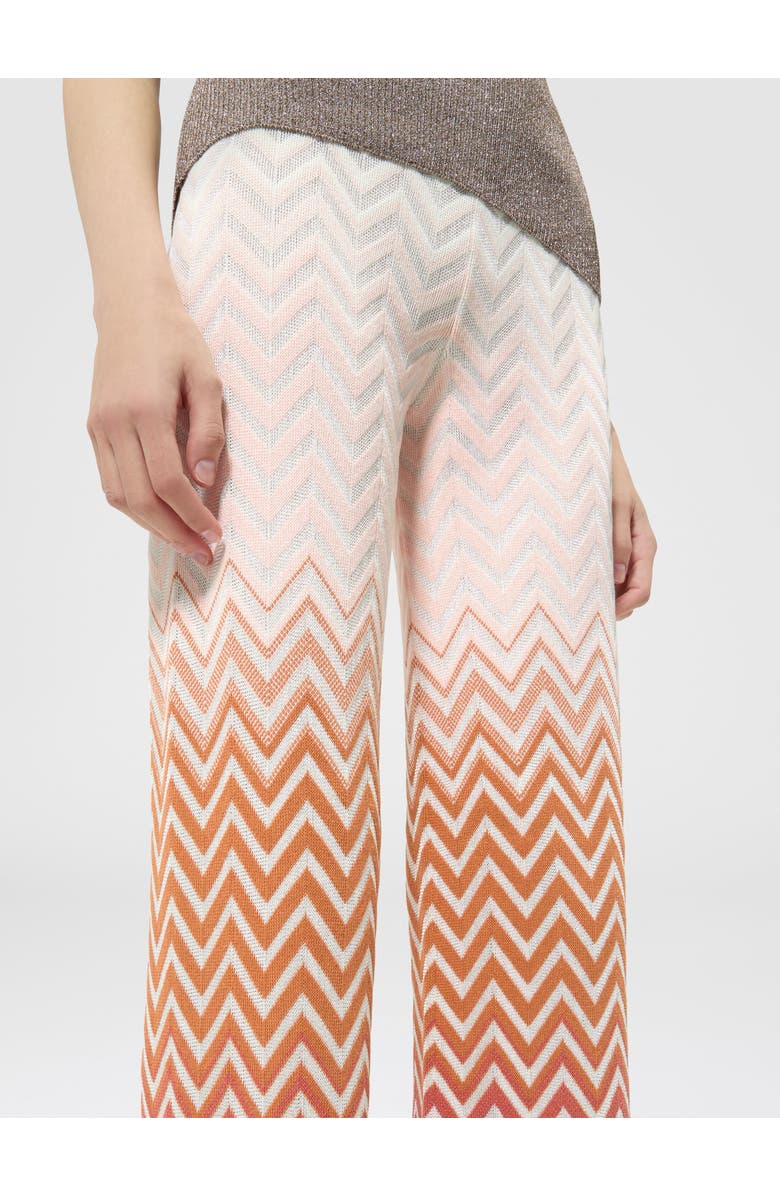 Missoni Chevron Dégradé Cotton And Viscose Trousers, Alternate, color, Green& Brown