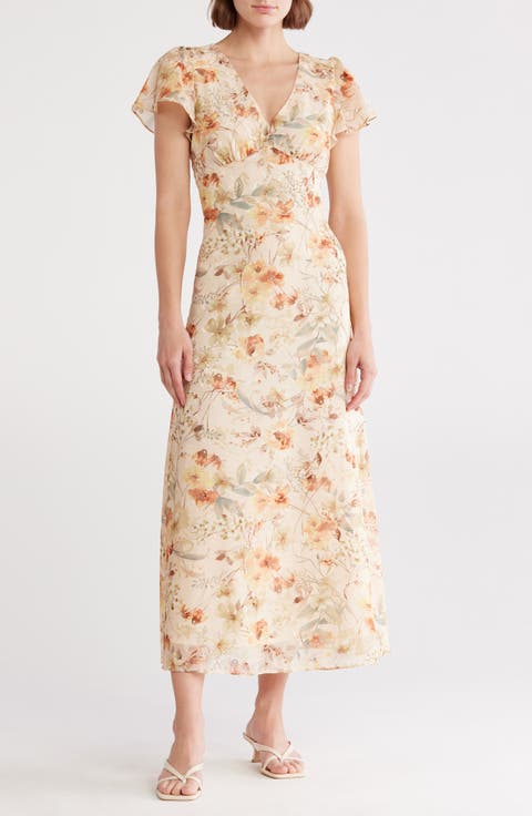 Flutter Sleeve Maxi Dress