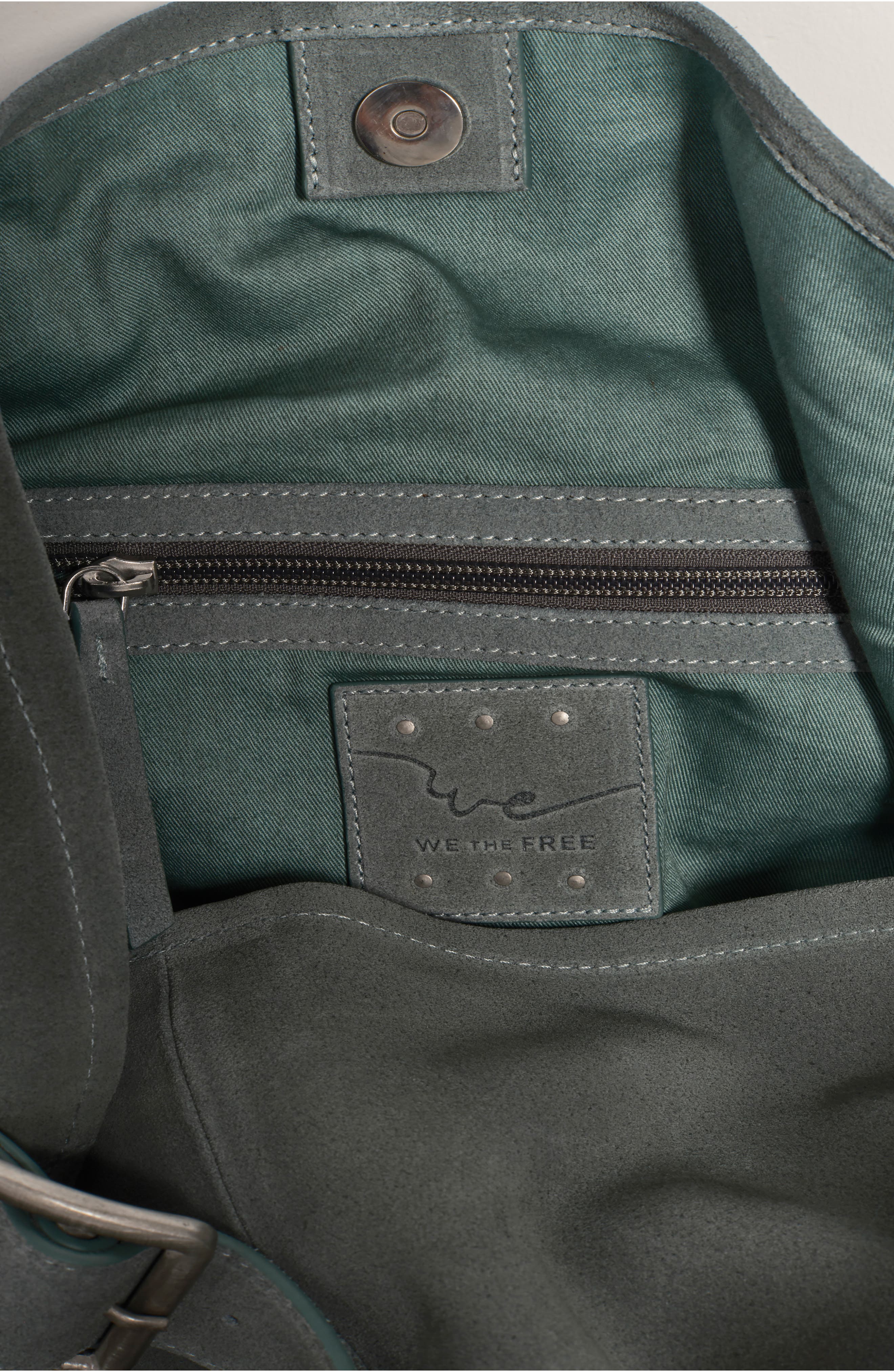 Free People WTF Honor Suede Hobo Bag, Alternate, color, Secret Sage