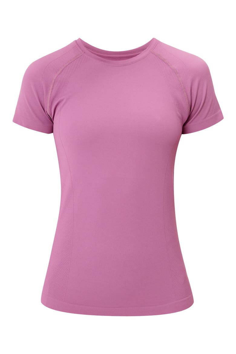 Athlete Seamless Workout T-Shirt, Alternate, color, ARGYLE PURPLE