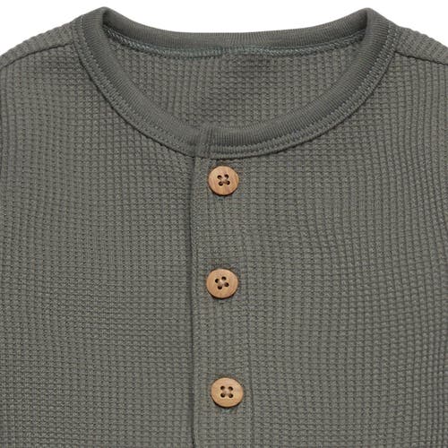 Modern Moments™ By Gerber Waffle Knit Romper With Kangaroo Pocket In Dark Green