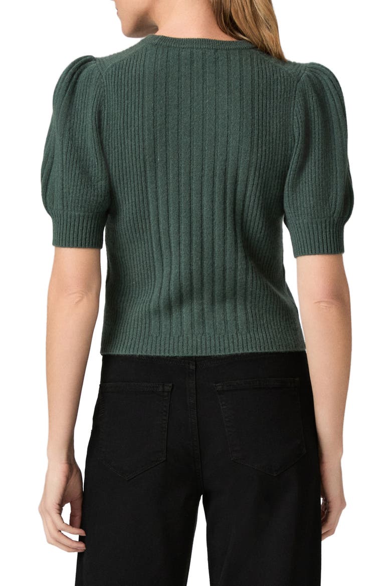 Kato Puff Short Sleeve Cashmere Sweater, Alternate, color, FERN GREEN