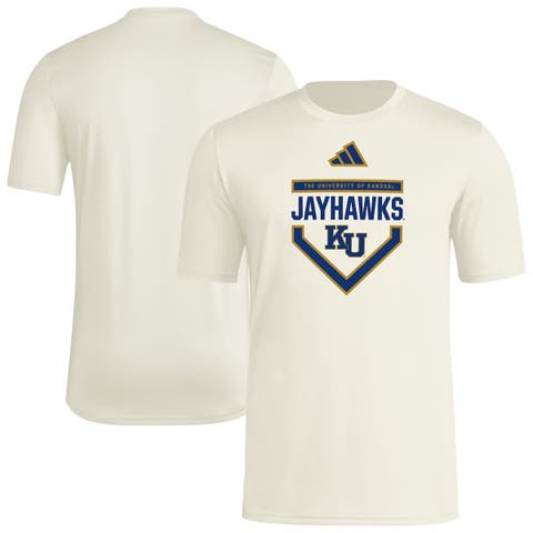 Men's adidas  Cream Kansas Jayhawks Home Plate Pre-Game T-Shirt