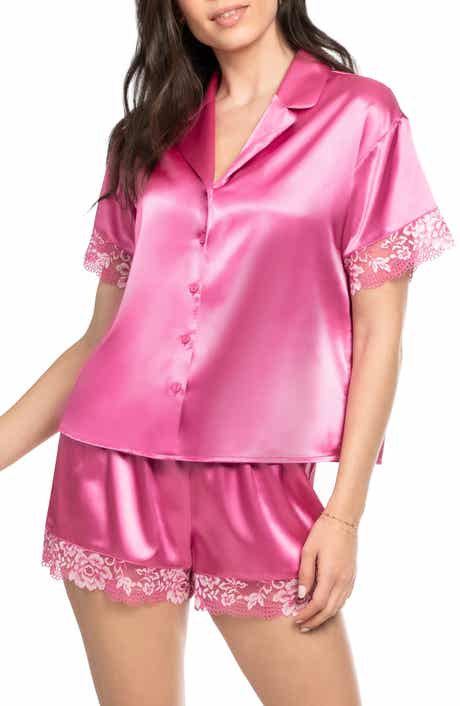 In Bloom by Jonquil Annalee Lace Trim Satin Pajamas