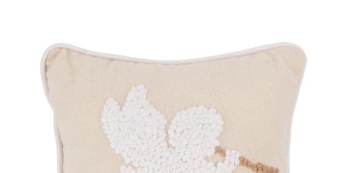 C & F Home C&f Home White Singing Angel With Gold Horn On Biege Background French Knot Small/petite Accent Pill In Neutral