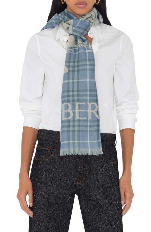 BURBERRY BURBERRY EQUESTRIAN KNIGHT DESIGN CHECK WOOL SCARF