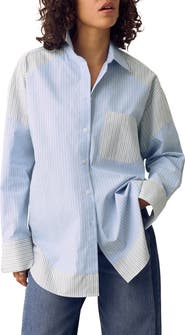 PER UNA BY M&S Stripe Oversized Button-up Shirt