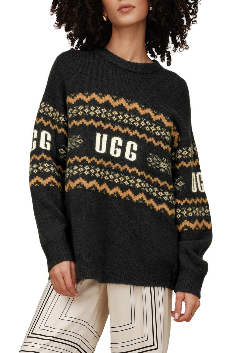 Kaelan Uggisle Sweater, Main, color, BLACK