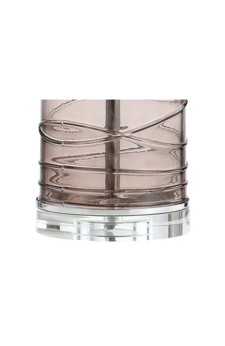 JONATHAN Y Cole 27.5" Modern Fused Glass Cylinder LED Table Lamp, Alternate, color, Smoky Gray