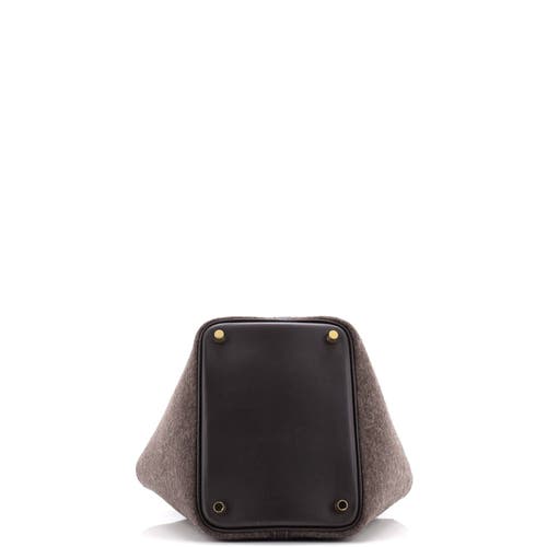Pre-owned Hermes  Hermes Picotin Lock Bag Felt With Leather Pm In Brown
