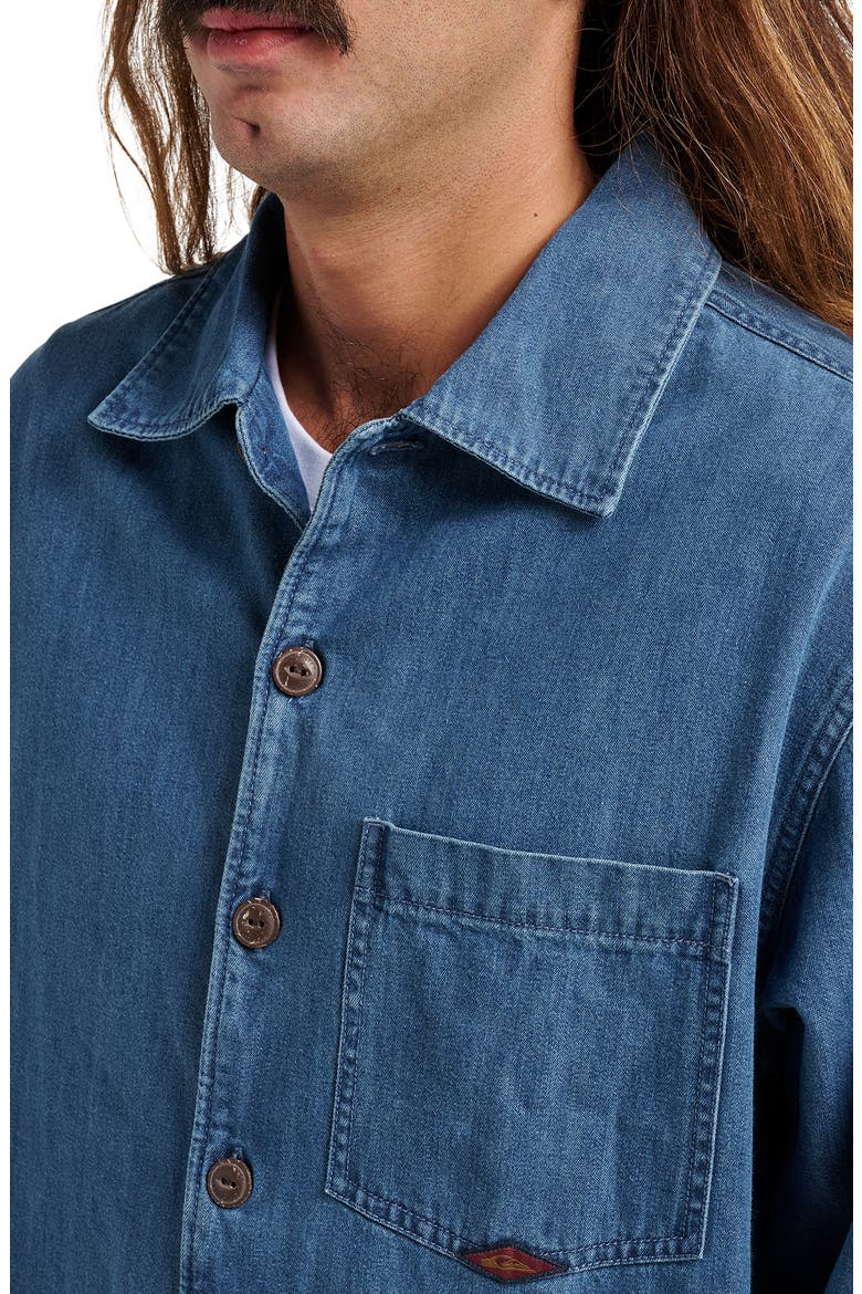 Denim Button-Up Overshirt, Alternate, color, LIGHT INDIGO
