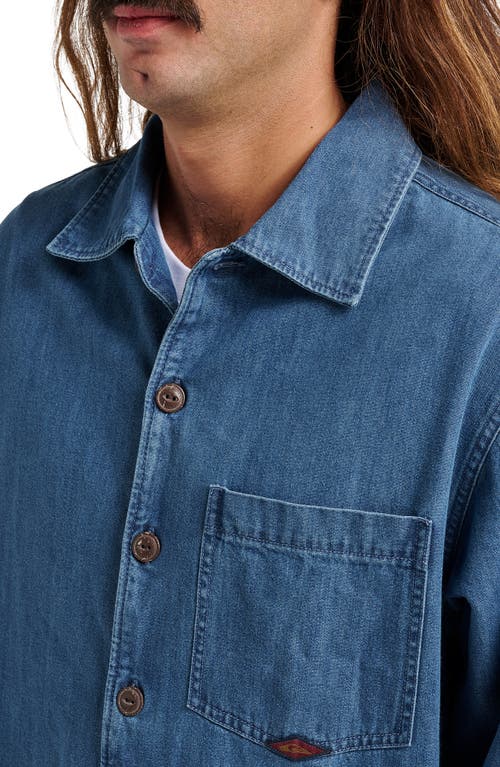 Quiksilver Denim Button-up Overshirt In Blue