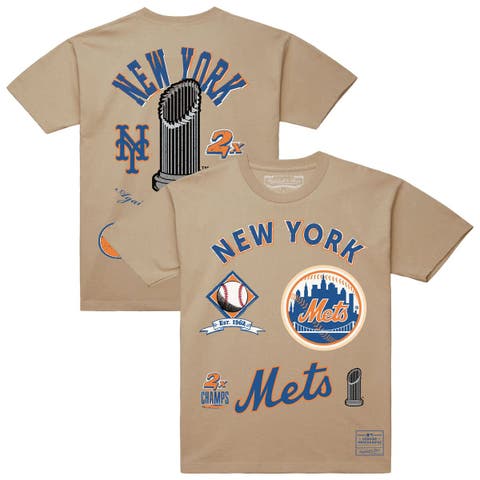 Men's Mitchell & Ness  Cream New York Mets Legacy Defined T-Shirt