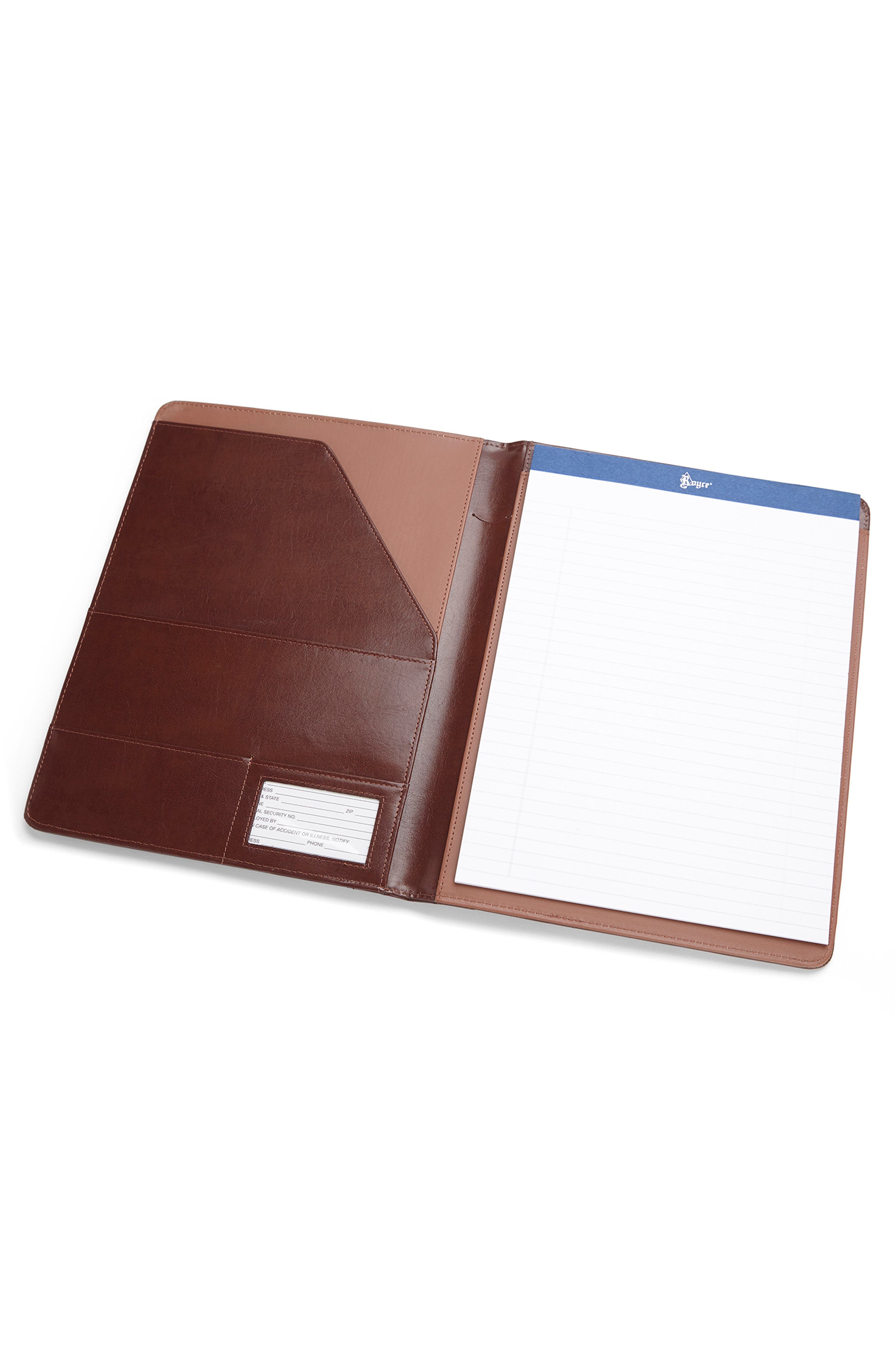 Leather Writing Portfolio Cover, Alternate, color, BRITISH TAN