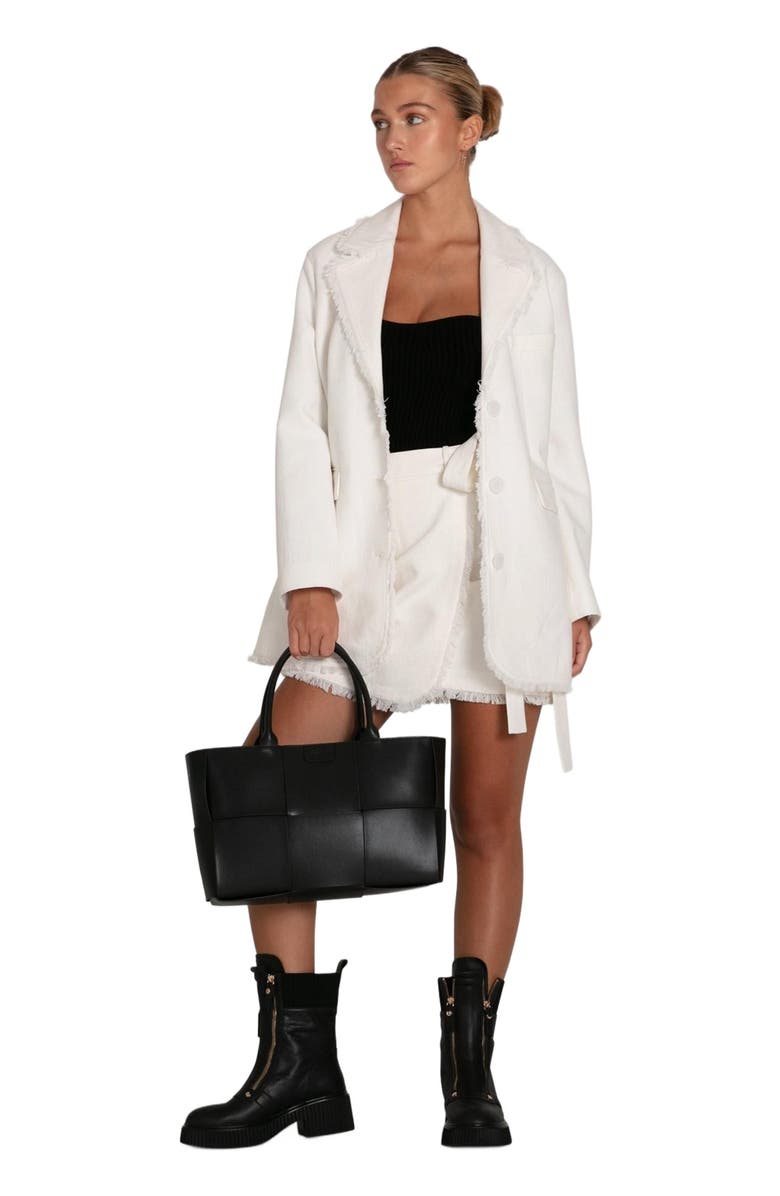 Belle & Bloom There She Goes Frayed Edge Skirt, Alternate, color, Cream