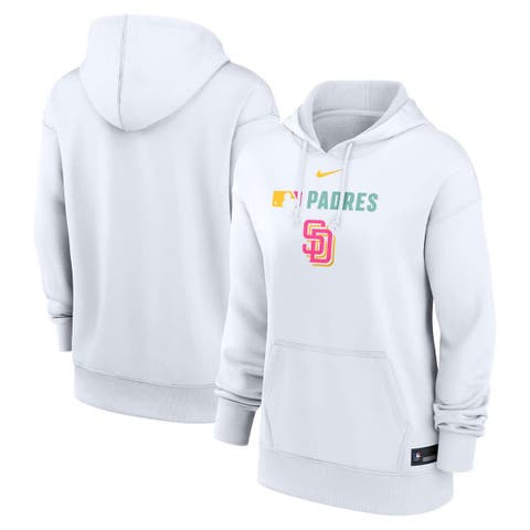 Women's Nike White San Diego Padres Authentic Collection City Connect Performance Pullover Hoodie