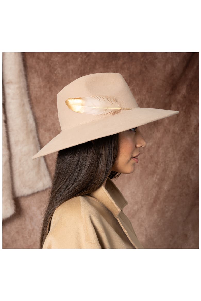 Emmanuelle Wool Felt Fedora, Alternate, color, SAND