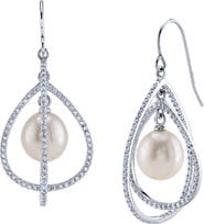 The Pearl Source White Freshwater Pearl Eternal Earrings