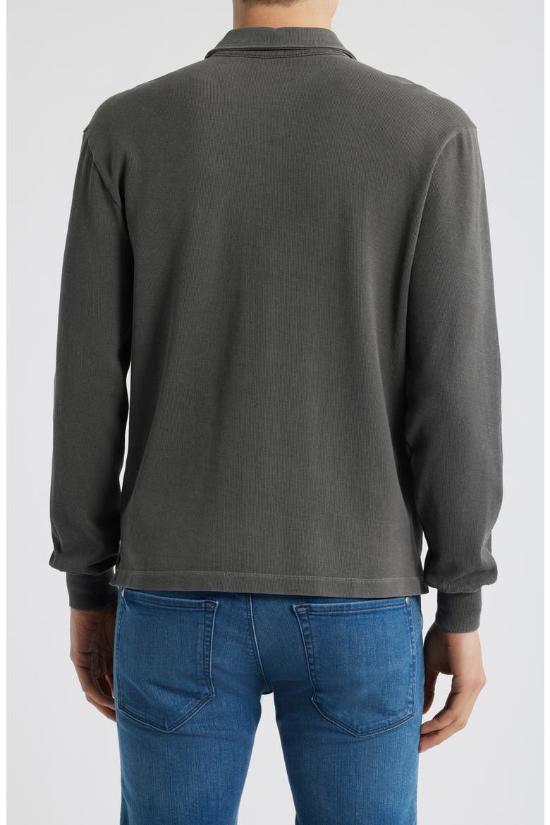 Caza Rib Organic Cotton Long Sleeve Polo, Alternate, color, SLATE