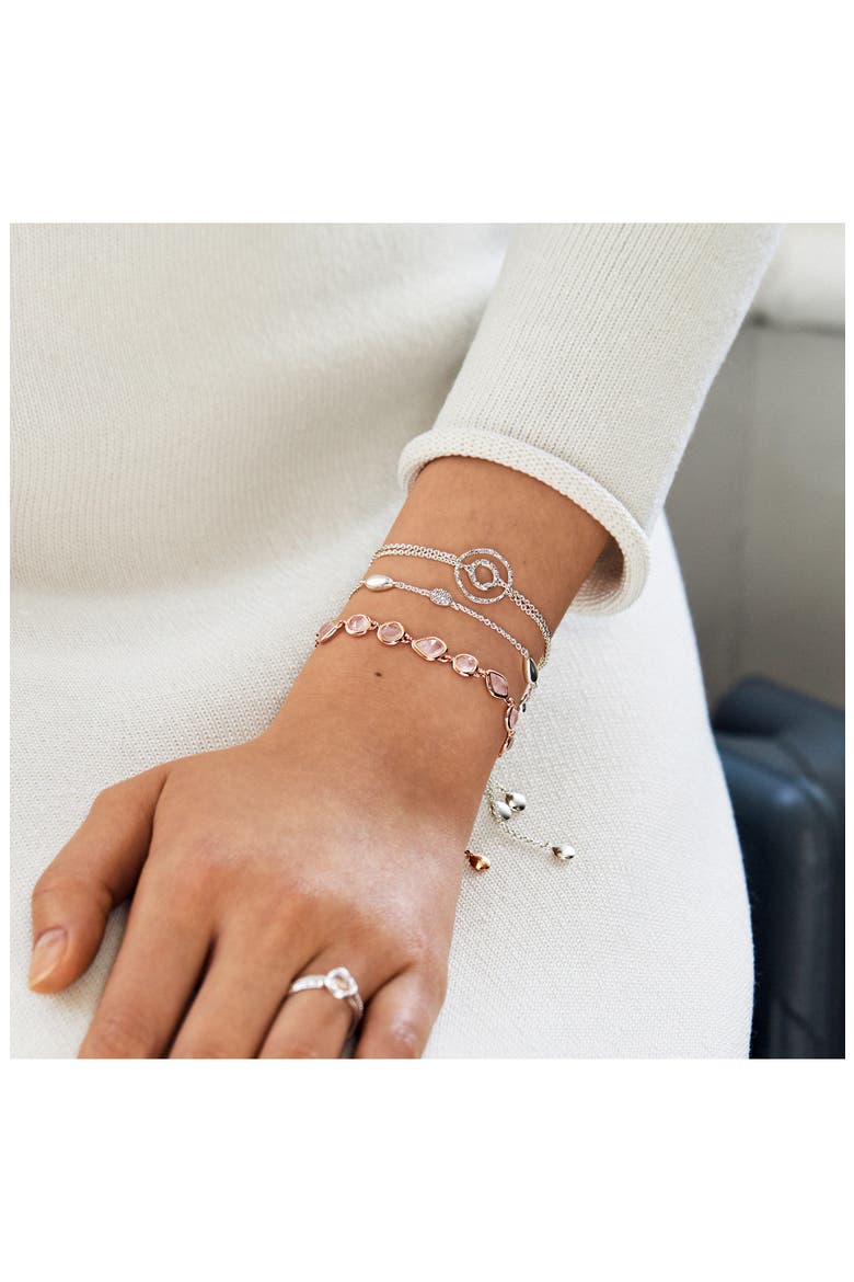 MV Siren™ Bezel Stone Bracelet, Alternate, color, ROSE GOLD/ ROSE QUARTZ
