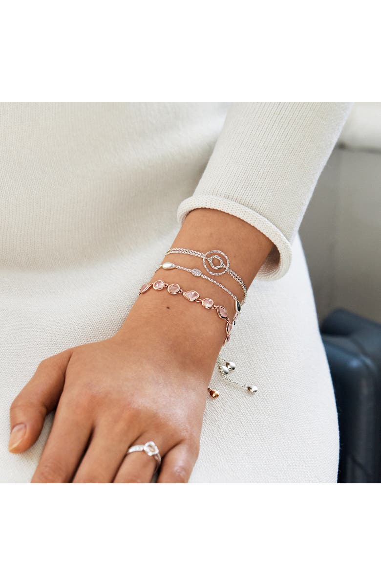 Monica Vinader Siren Mini Nugget Cluster Bracelet, Alternate, color, Rose Gold/ Rose Quartz