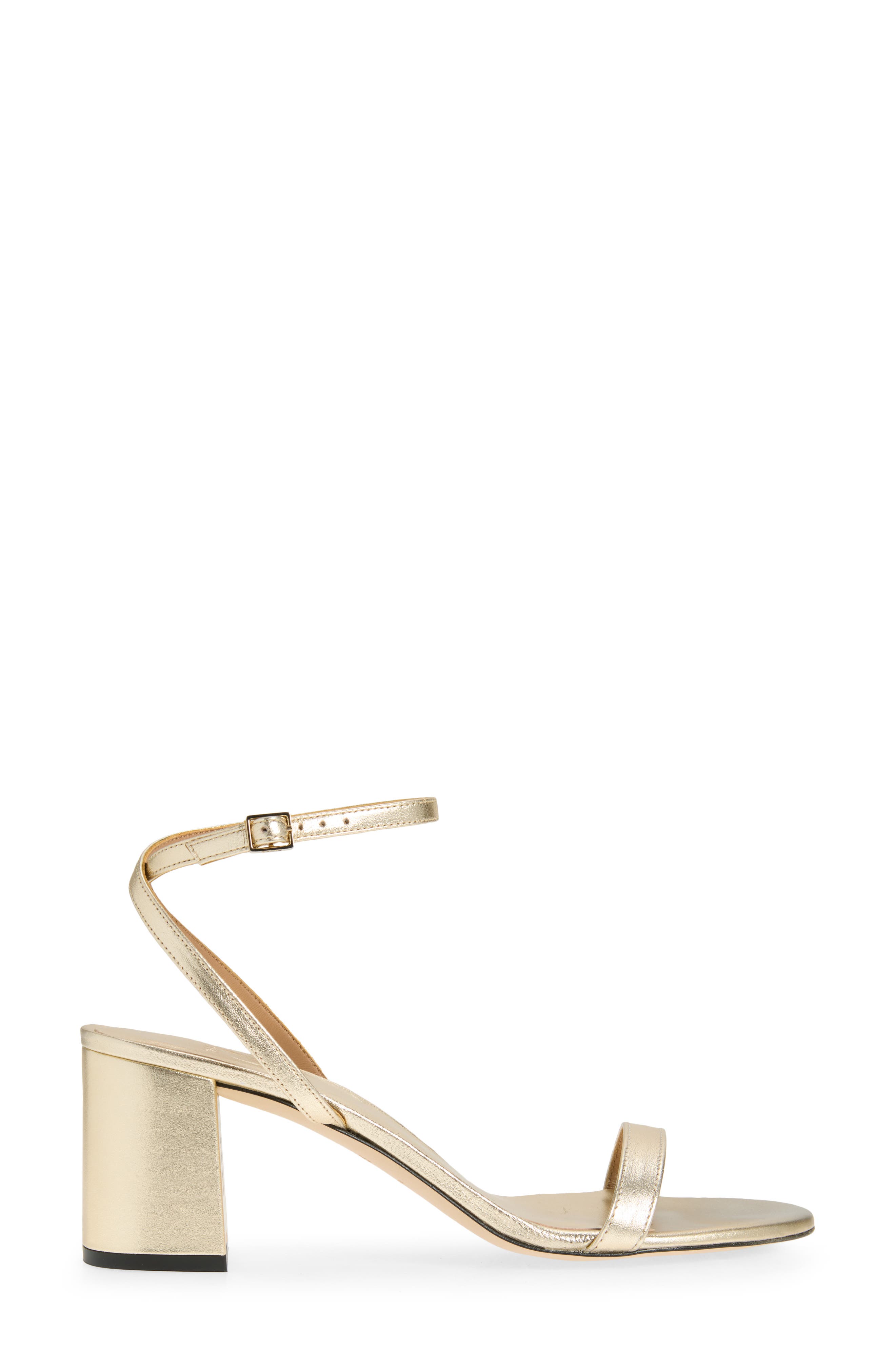 BOSS Cristas Leather Ankle Strap Sandal, Alternate, color, Gold