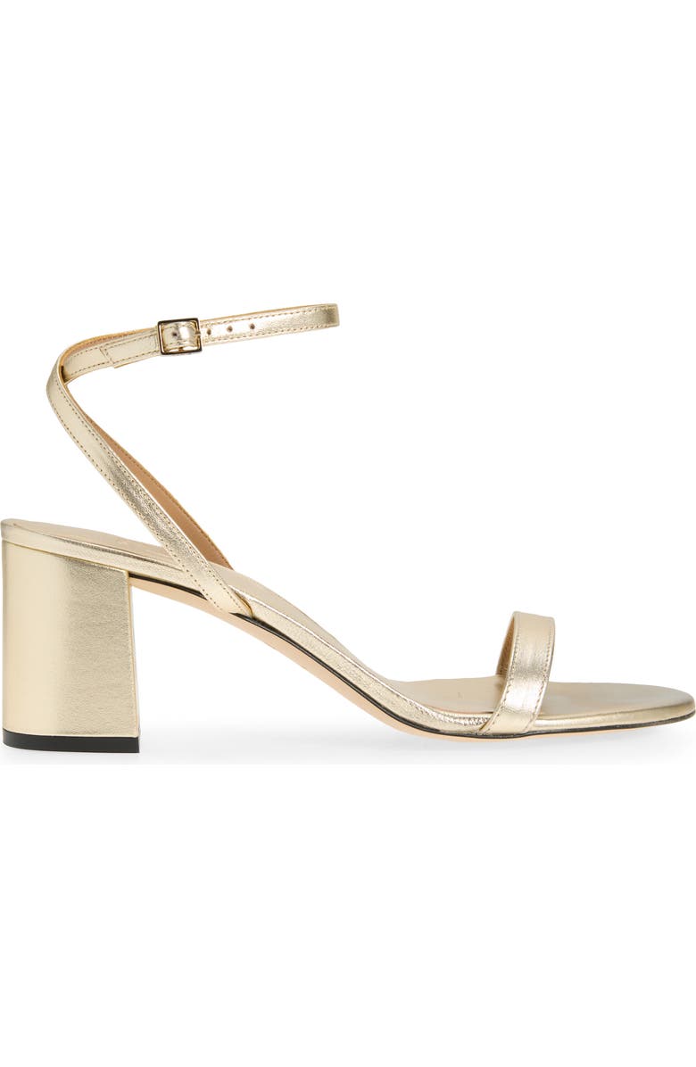 BOSS Cristas Leather Ankle Strap Sandal, Alternate, color, Gold