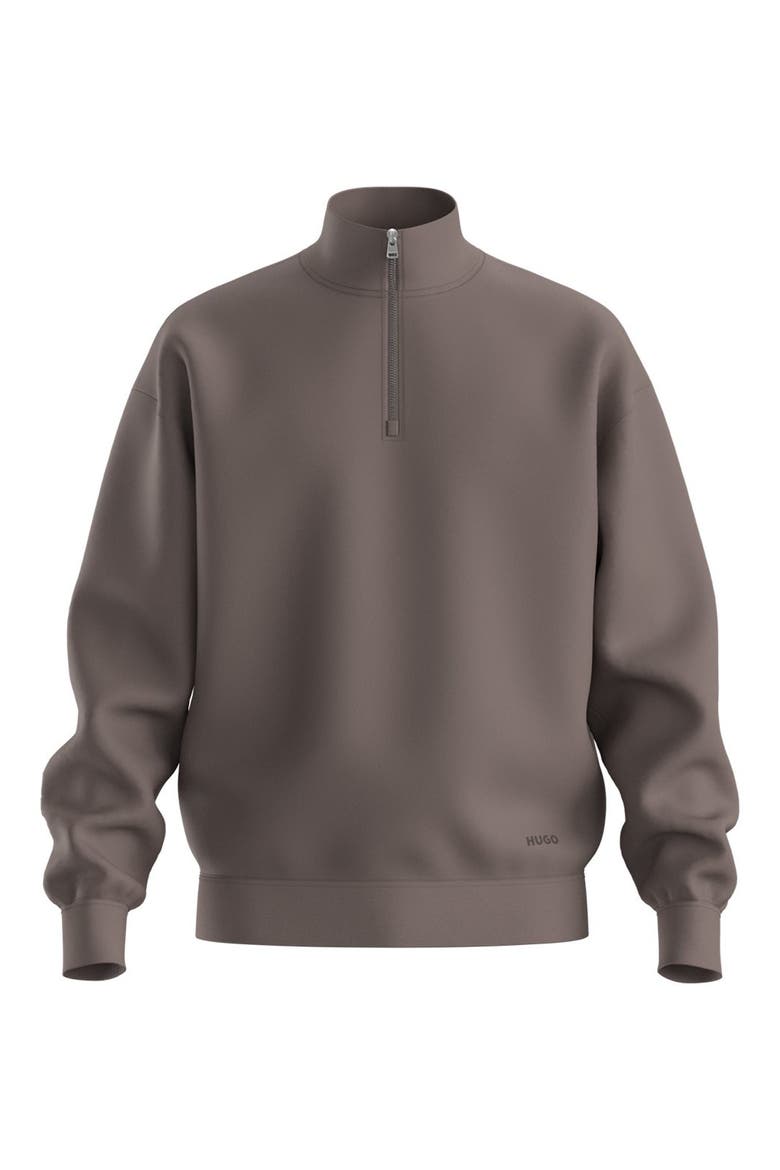 Dalizip Cotton Quarter-Zip Pullover, Main, color, RUST/ COPPER