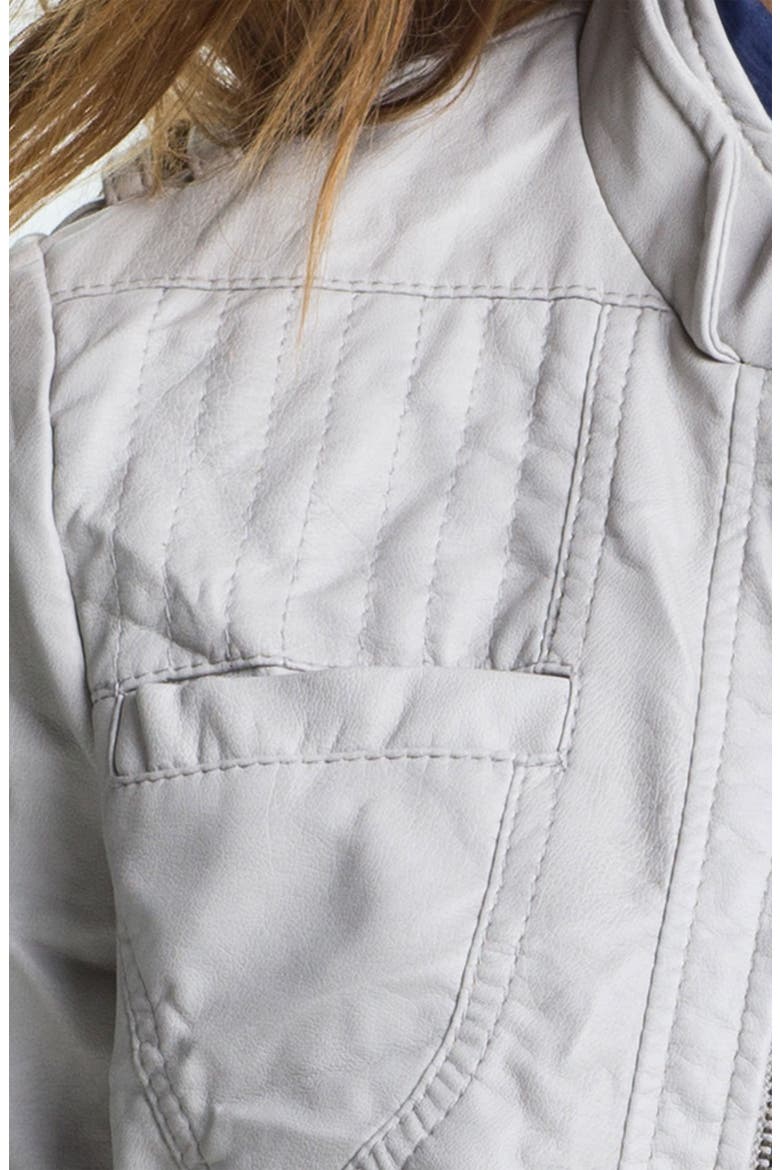 Faux Leather Moto Jacket, Alternate, color, SEASHELL