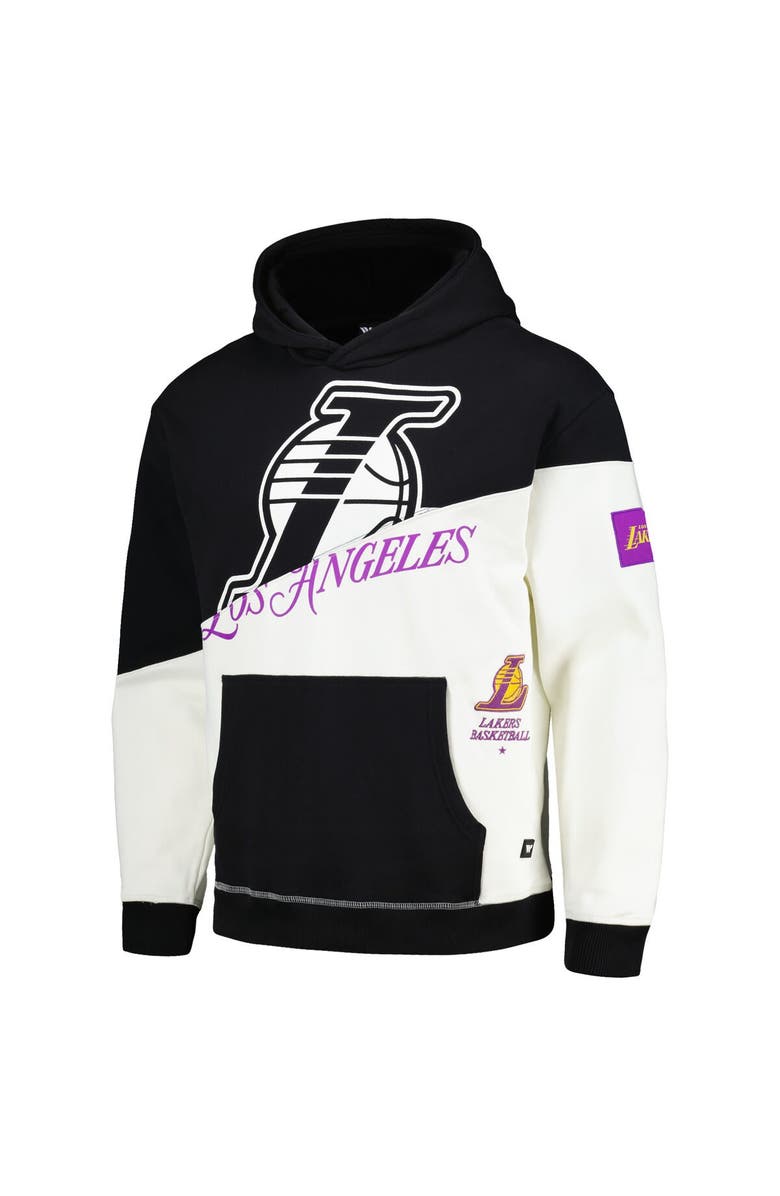 THE WILD COLLECTIVE Unisex The Wild Collective Black Los Angeles Lakers Split Pullover Hoodie, Alternate, color, Black
