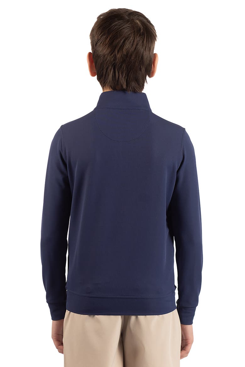 Kids' Micro Grid Textured Pullover, Alternate, color, NAVY BLUE