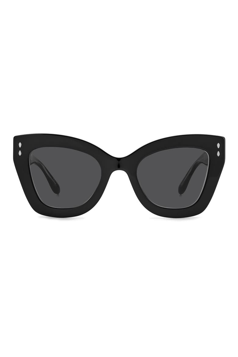 51mm Cat Eye Sunglasses, Main, color, BLACK/ DARK GREY SF