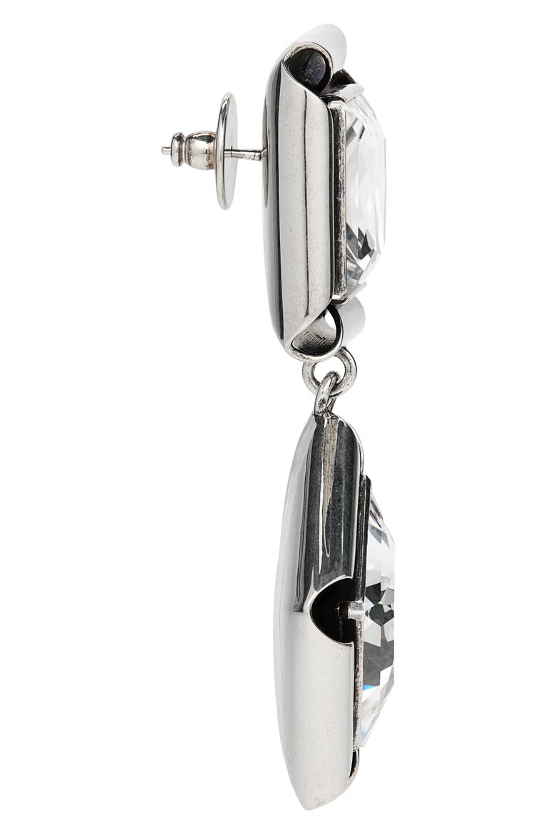 Deconstructed Crystal Drop earrings, Alternate, color, ANTIC SILVERY