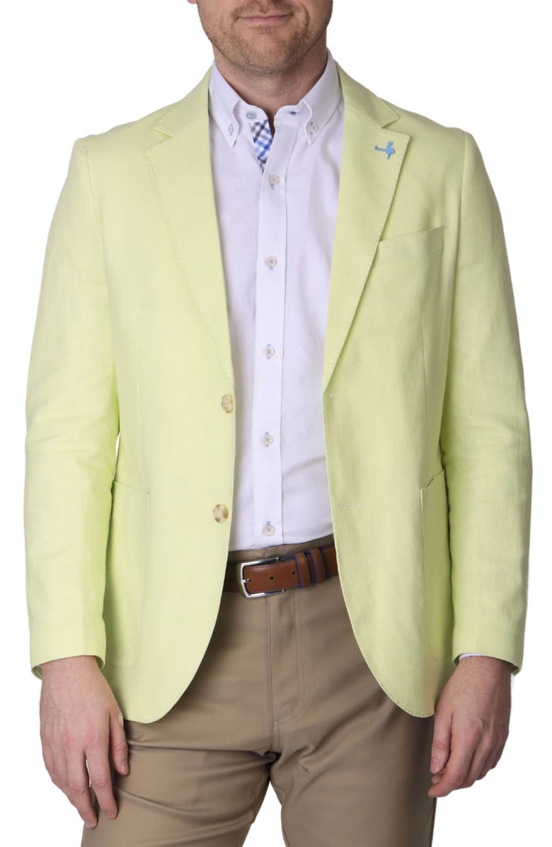 TailorByrd Solid Notch Lapel Linen Blend Sport Coat, Main, color, Yellow