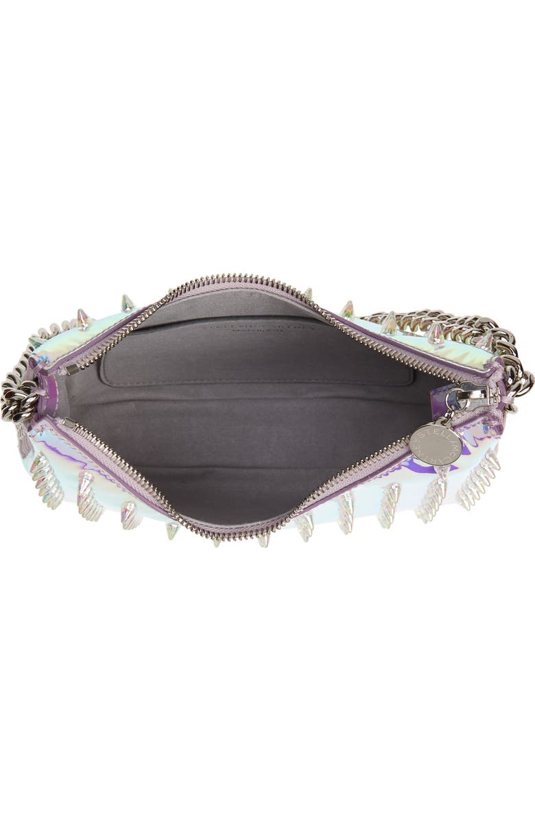 Stella McCartney Mini Falabella Spike Holographic Shoulder Bag, Alternate, color,