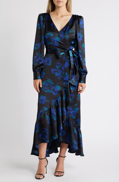 CHELSEA28 CHELSEA28 RUFFLE LONG SLEEVE FAUX WRAP MAXI DRESS